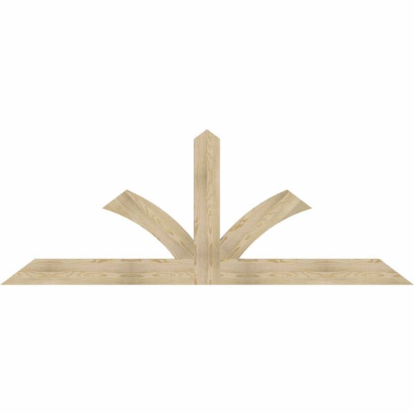 Ekena Millwork Richland Rough Sawn Timber Gable Bracket, Douglas Fir, 96"W x 36"H x 2"D x 6"F, 9/12 Pitch GBW096X36X0206RIC00RDF - main